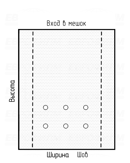 Мешок ПСД 140мкм 470x900мм фальцы 180+180мм пробивные отверстия с микроперфорацией