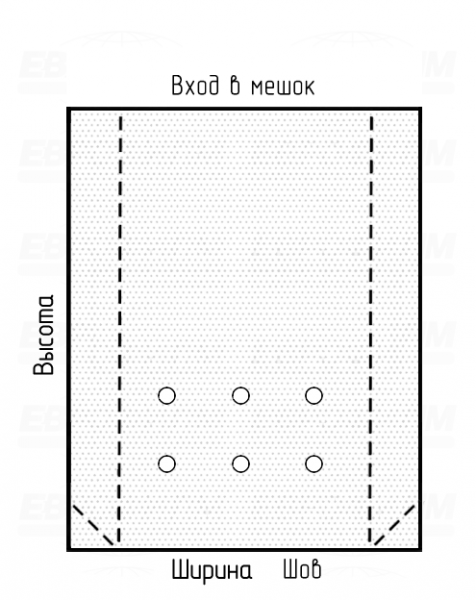Мешок ПСД 140мкм 475x840мм фальцы 170+170мм пробивные отверстия, угловая запайка с микроперфорацией